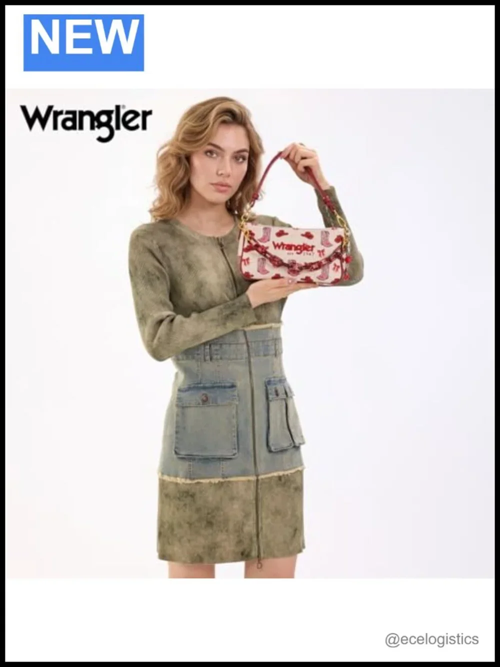 Western Canvas Hobo Shoulder Bag with Chain Strap Y2K Clutch Purse